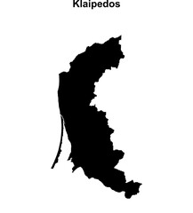 Klaipedos county blank outline map