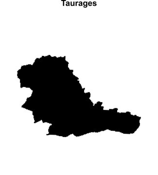 Taurages county blank outline map