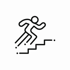 run upstairs icon sign vector