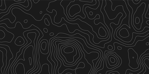 Abstract black and white topography map design. abstract topographic map with wave line pattern. Mountain topographic terrain map background.