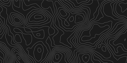 Abstract black and white topography map design. abstract topographic map with wave line pattern. Mountain topographic terrain map background.