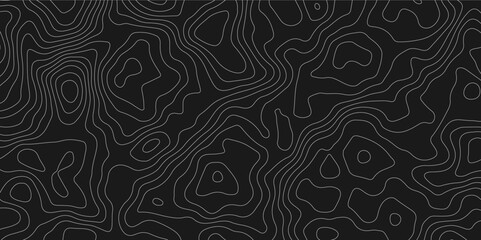 Abstract black and white topography map design. abstract topographic map with wave line pattern. Mountain topographic terrain map background.