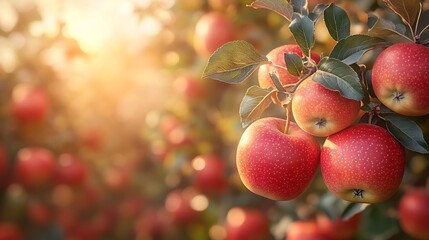 Sorb apple hanging tree vibrant sunlit orchard their bright orangered color focus rustic countryside landscape softly blurred background creating fresh natural setting Scientific name Sorbus domestica