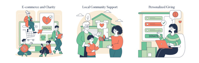 Giving Tuesday. Flat Vector Illustration