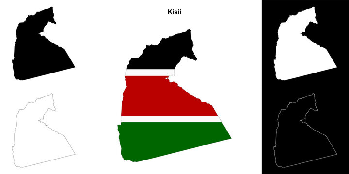Kisii county outline map set