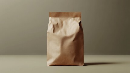A lifelike, brown paper bag for coffee, food, or other items, created using 3D modeling.