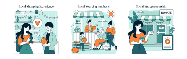 Small Business Saturday. Flat Vector Illustration