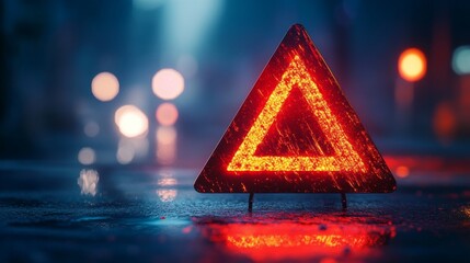 A red triangle with an exclamation mark inside, warning about something important.