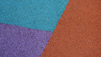 Padded floor covering with rubber granules. Special rubber coating for sports activity