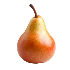  Pome Fruits - European Pear. A single European Pear with a slightly curved shape and smooth skin, isolated on transparent backdrop.