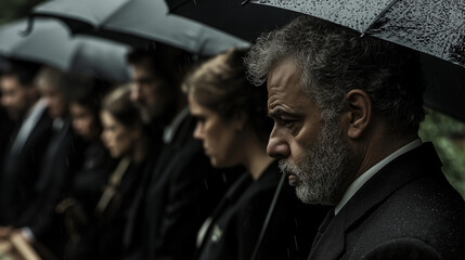 Fototapeta premium Somber Funeral at Highgate Cemetery
