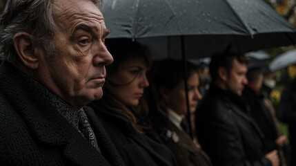 Obraz premium Somber Funeral at Highgate Cemetery