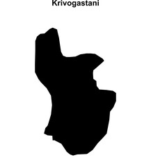 Krivogastani municipality blank outline map