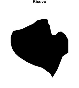 Kicevo municipality blank outline map