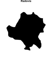 Radovis municipality blank outline map