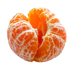  Seedless Fruits - Clementine. A peeled Clementine showing the seedless segments, isolated on transparent backdrop.