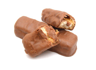 Big chocolate candy on a white background