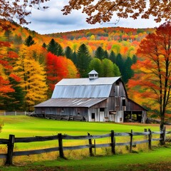 barn in autumn