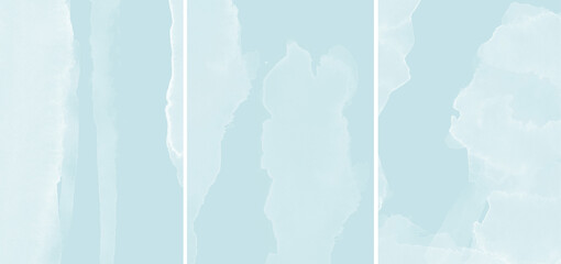 background watercolor white with blue 3 pieces
