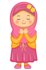 Muslim Girl Praying