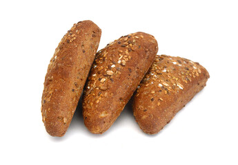 Stack grain bread isolated on white background