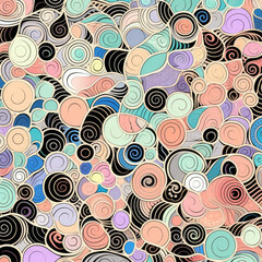 Naklejka premium Abstract Colorful Swirls Pattern - Seamless Vector Background