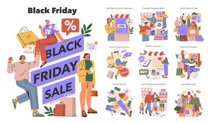 Black Friday. Flat Vector Illustration