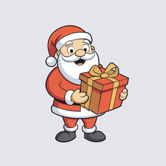 Christmas Santa character vector art illustration . line art and coloring page art . 