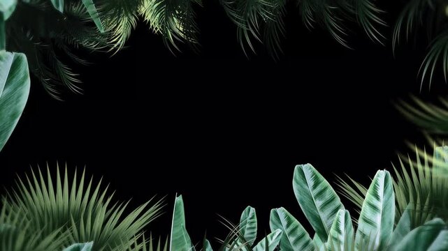 Beautiful plant green leaves isolated decoration frames on transparent background. 3D rendering. 3D illustration