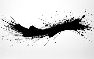 Obraz premium Abstract Black Ink Splatter - Minimalist Art Design