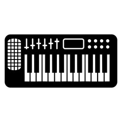 Grand Piano Organ Synthesizer Keyboard Music Logo Design Lover Art Vector Illustration Card T-Shirt Poster Sticker Graphic Print Decorative Drawing Isolated Logo Decoration Symbol Creative Cool Style
