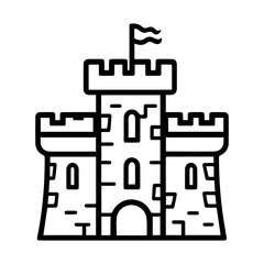 siege icon or modern line symbol. Vector line art and icon design with bold outline. Black and white Pixel Perfect minimalistic symbol isolated white background. Silhouette simple thin sign