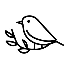 bird icon or modern line symbol. Vector line art and icon design with bold outline. Black and white Pixel Perfect minimalistic symbol isolated white background. Silhouette simple thin sign