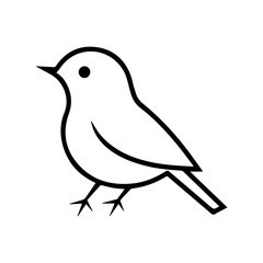 bird icon or modern line symbol. Vector line art and icon design with bold outline. Black and white Pixel Perfect minimalistic symbol isolated white background. Silhouette simple thin sign