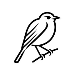 bird icon or modern line symbol. Vector line art and icon design with bold outline. Black and white Pixel Perfect minimalistic symbol isolated white background. Silhouette simple thin sign