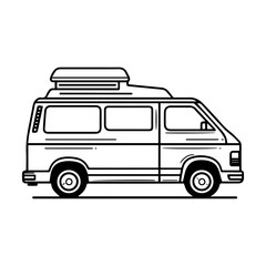 Naklejka premium van icon or modern line symbol. Vector line art and icon design with bold outline. Black and white Pixel Perfect minimalistic symbol isolated white background. Silhouette simple thin sign