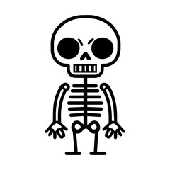 skeleton icon or modern line symbol. Vector line art and icon design with bold outline. Black and white Pixel Perfect minimalistic symbol isolated white background. Silhouette simple thin sign