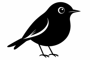 Obraz premium A cute American Robin bird for log silhouette black Vector art illustration