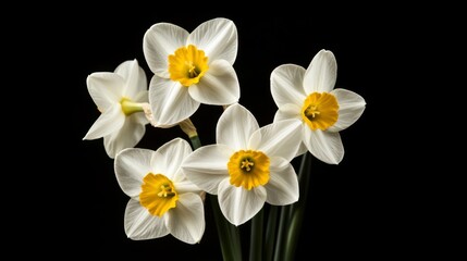 Fototapeta premium Spring narcissus alone on black.
