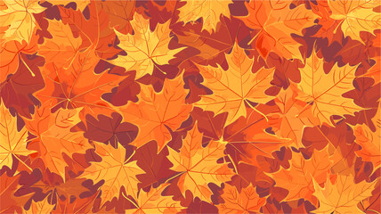 Warm maple leaf patterned background in golden and orange tones