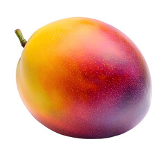  Stone Fruits - Mango. A whole Mango with a smooth, colorful skin, isolated on transparent backdrop.