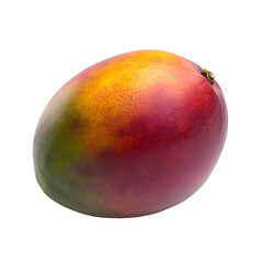  Stone Fruits - Mango. A whole Mango with a smooth, colorful skin, isolated on transparent backdrop.