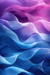 Obraz premium A high-resolution, minimalist abstract background featuring fluid waves of vibrant colors in shades of blue and purple.