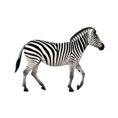 Fototapeta premium Zebra facing right, displaying clear stripes isolated on transparent background