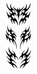 Y2k Neo tribal tattoo design set vector