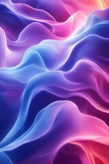 Obraz premium A high-resolution, minimalist abstract background featuring fluid waves of vibrant colors in shades of blue and purple. 
