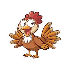 Cheerful Cartoon Turkey Illustration for Thanksgiving Celebrations