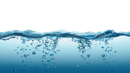 A tranquil and serene water surface that beautifully showcases gentle waves along with sparkling bubbles