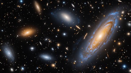 Cosmic tapestry adorned with twinkling stars, a celestial backdrop where galaxies dance in the vast expanse of space.