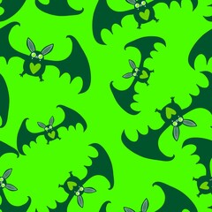 Halloween animals seamless bats vampire pattern for wrapping paper and fabrics